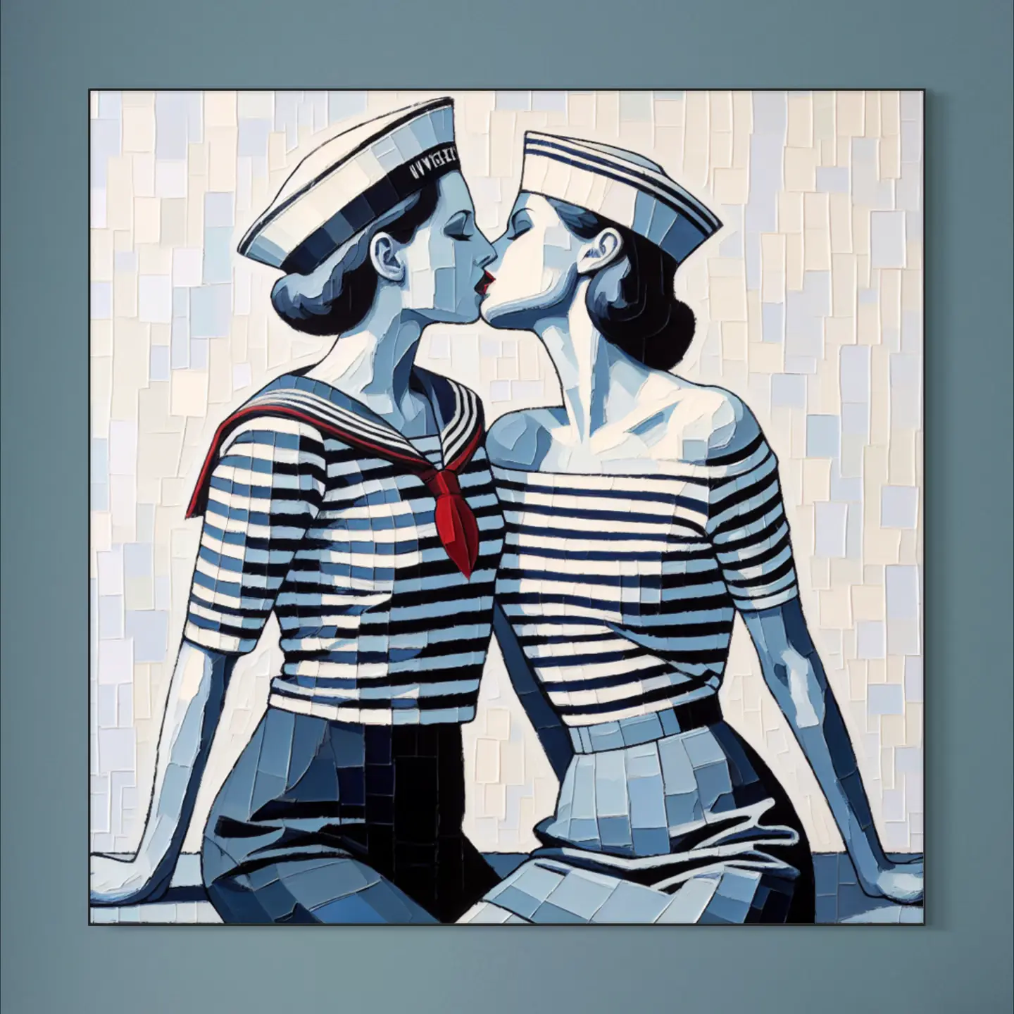 Zwei Matrosinnen küssen sich